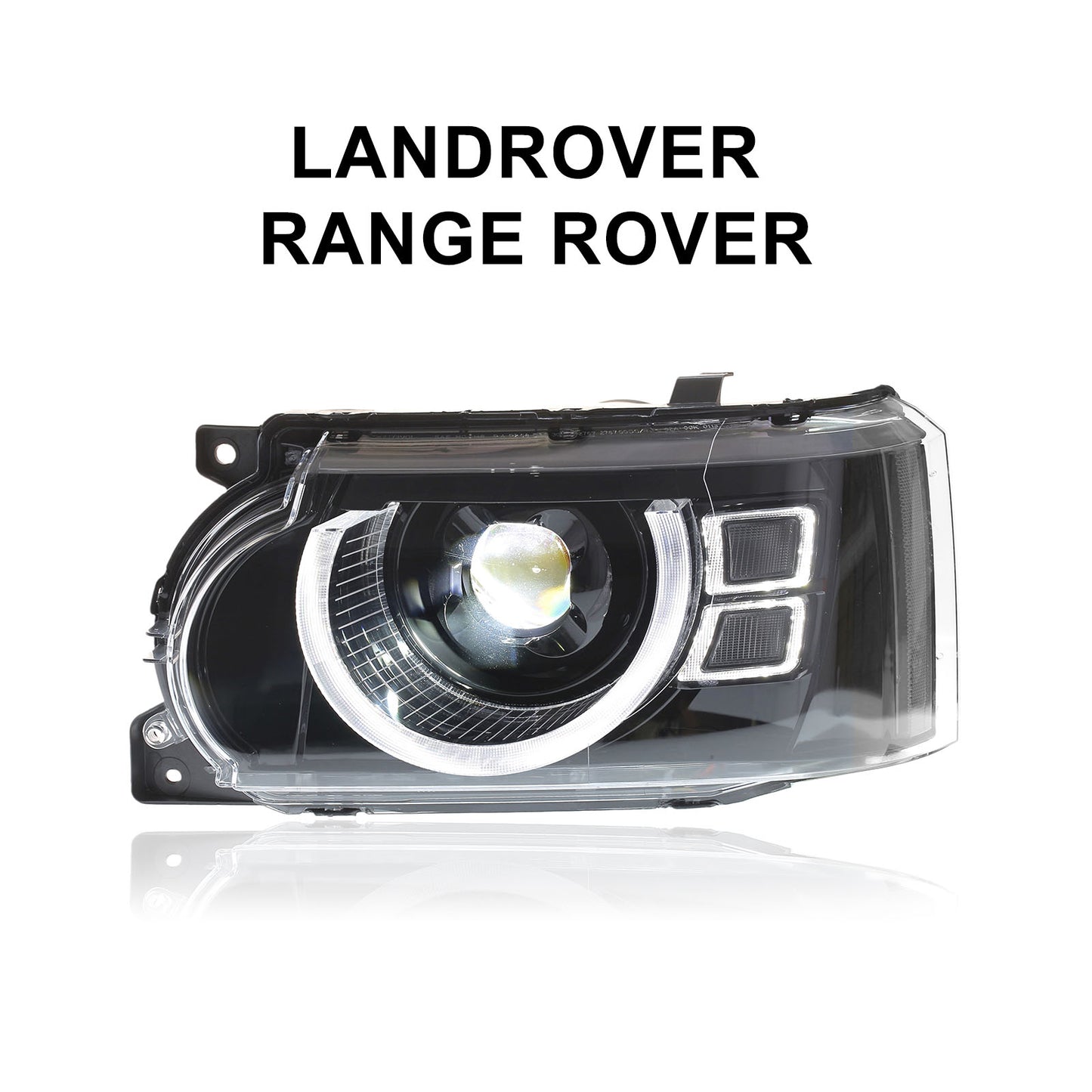 JUSHUN Led Headlight Assembly for Land Rover Range Rover Executive 2010-2012 (White Edge)