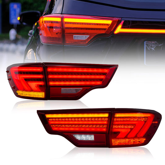 JOLUNG Full LED Tail Lights Assembly For Toyota Highlander SUV 2014-2016