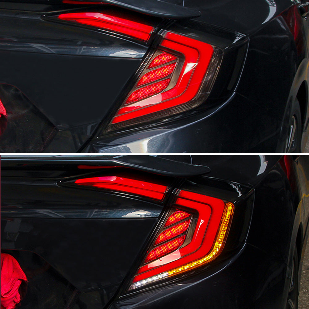 JOLUNG Full LED Tail Lights Assembly For 10th Gen Honda Civic 2016-2021
