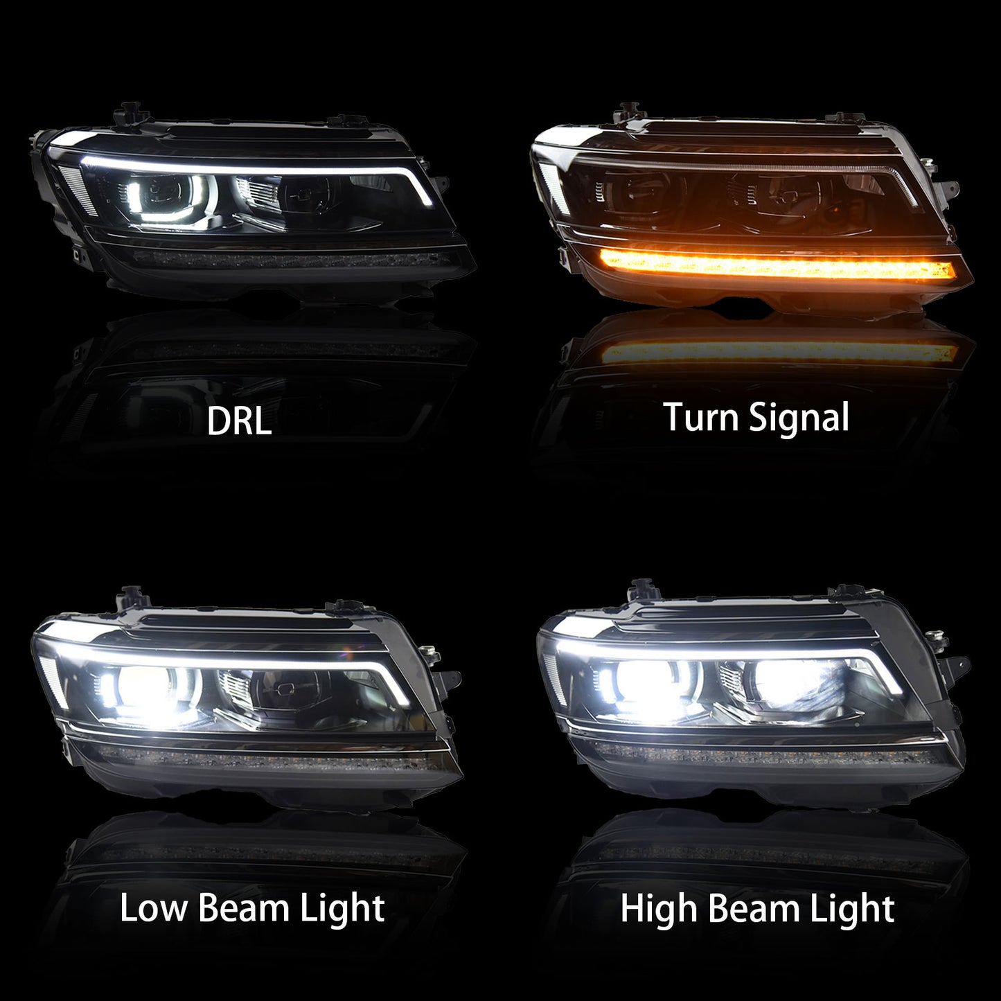 JOLUNG Full LED Headlights Assembly For Volkswagen Tiguan 2018-2020