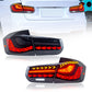 JOLUNG Full OLED Tail Lights Assembly For BMW F30 F35 F80 M3 2013-2018（Black）