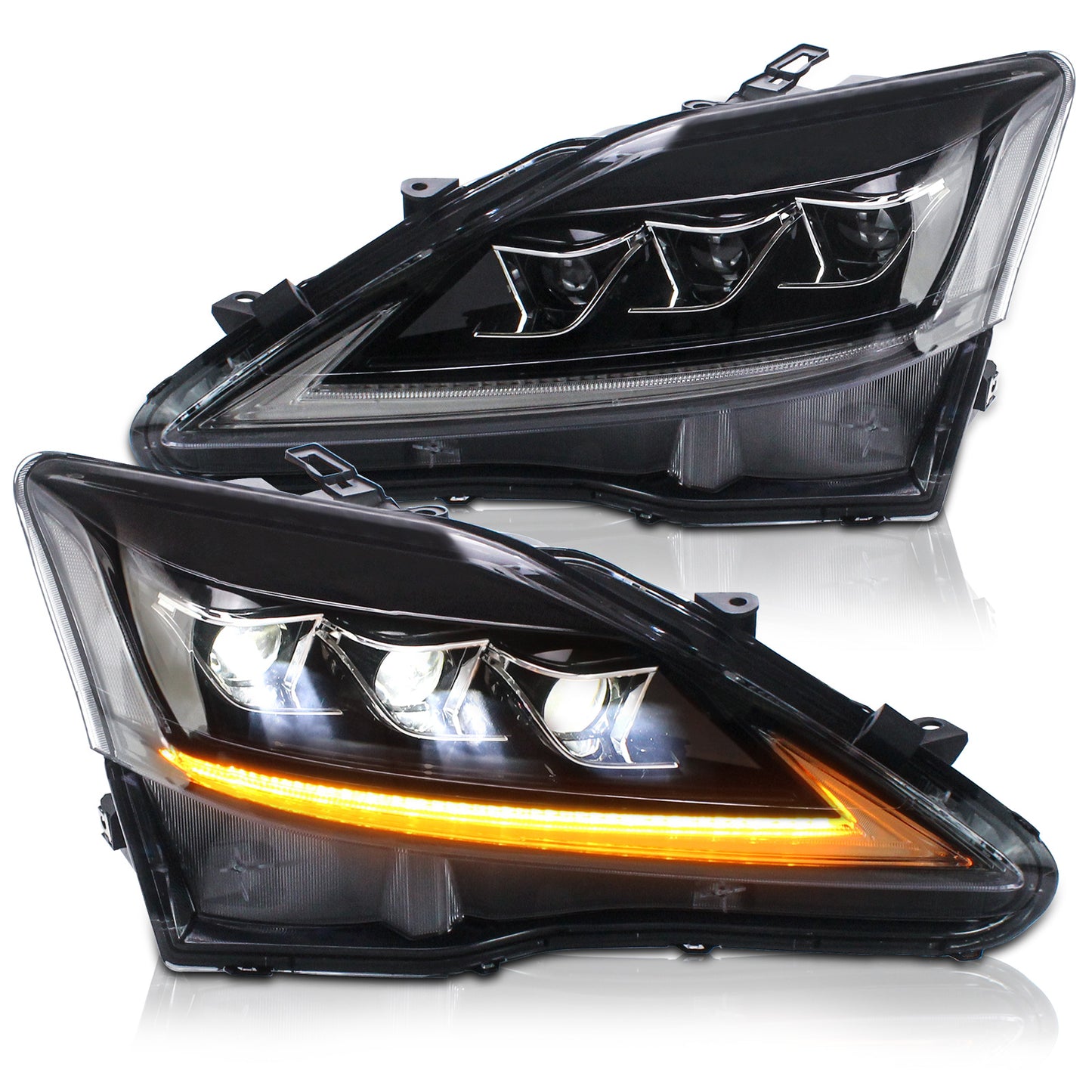 JOLUNG Full LED Headlights Assembly For Lexus IS250/ IS250C/ IS300/ IS350/ ISF 2006-2012