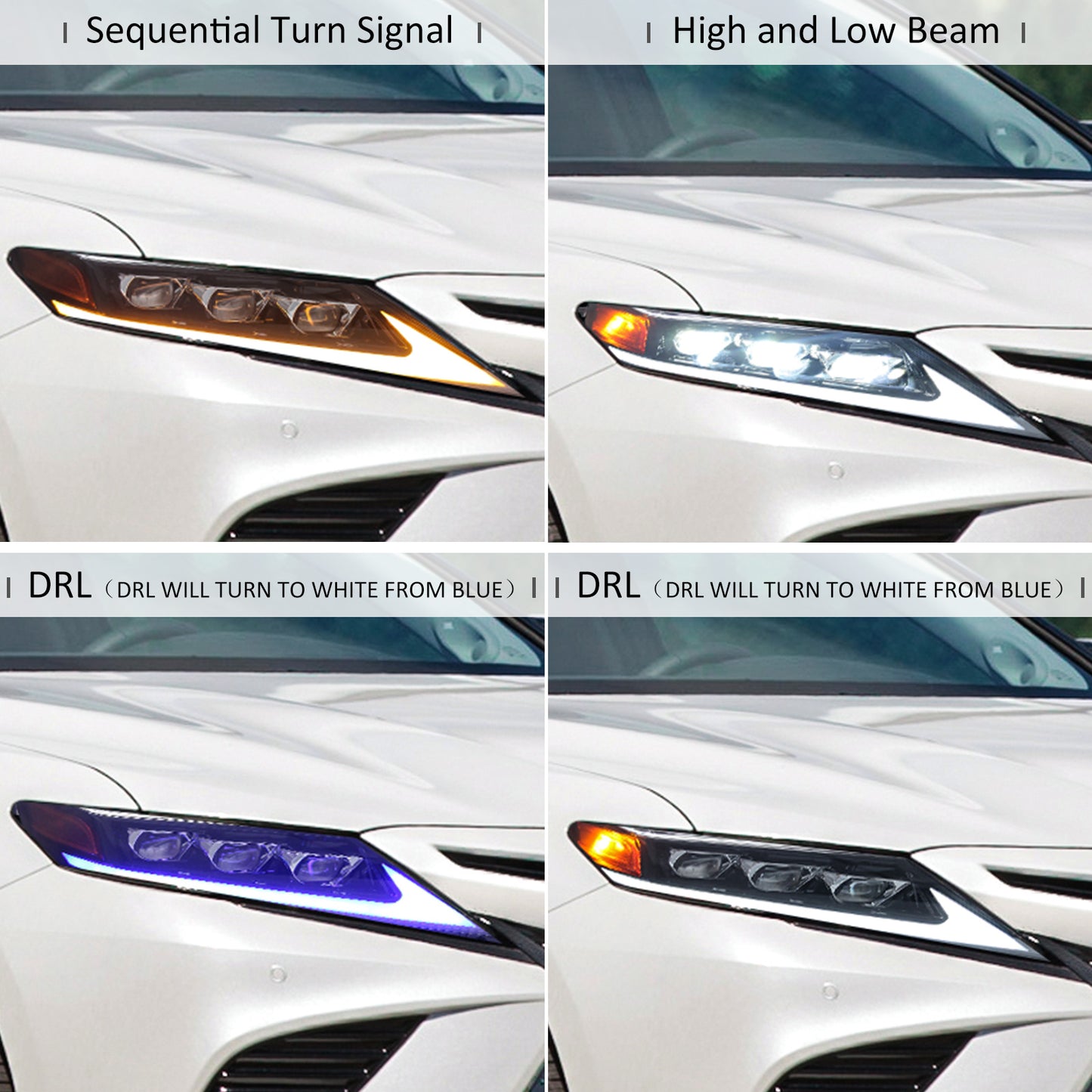 JOLUNG Full LED Headlights Assembly For Toyota Camry XV70 L/ L/ LE/ SE/ XSE/ Hybrid/ TRD/ V6 2018-2022