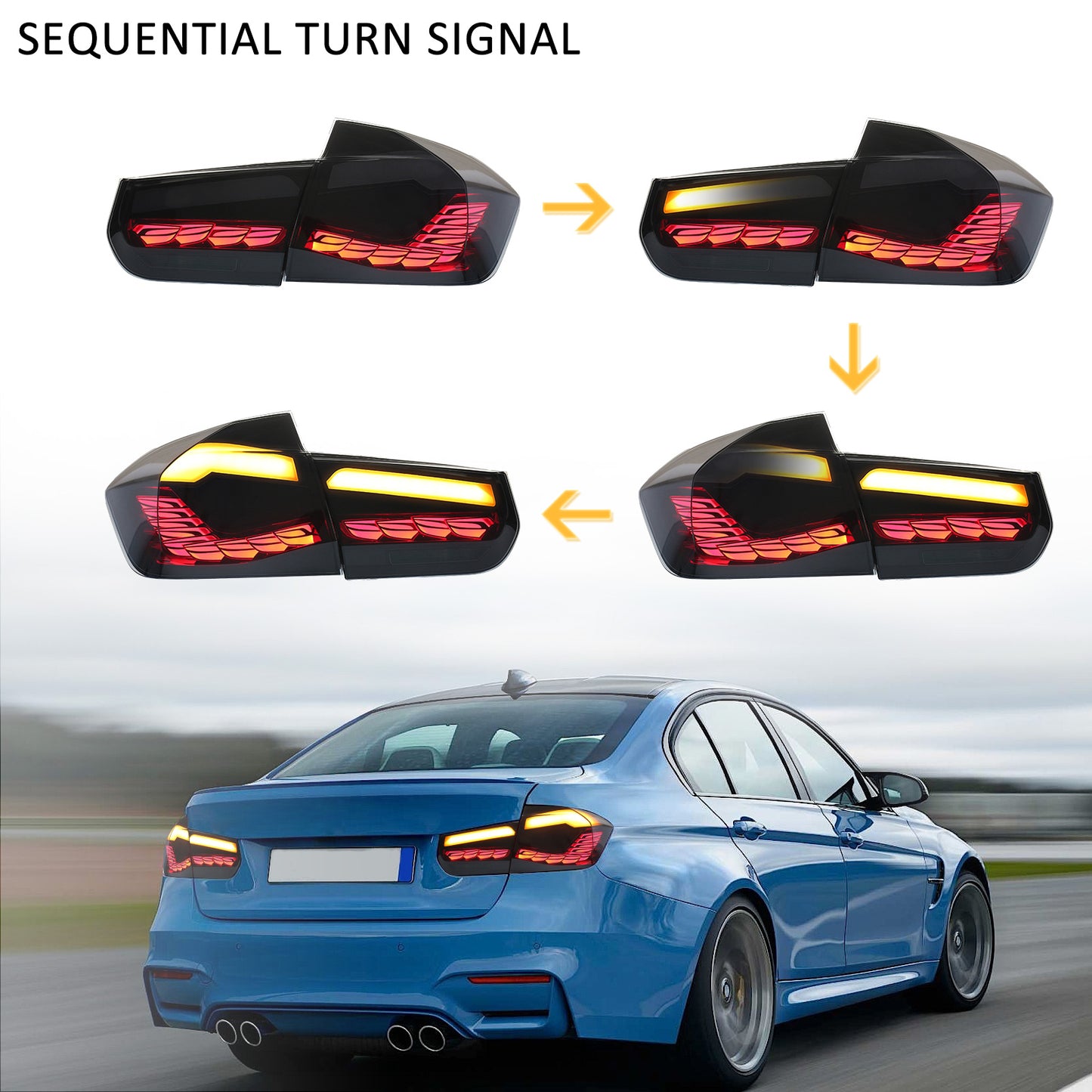 JOLUNG Full OLED Tail Lights Assembly For BMW M3 F30 F35 F80 2012-2018