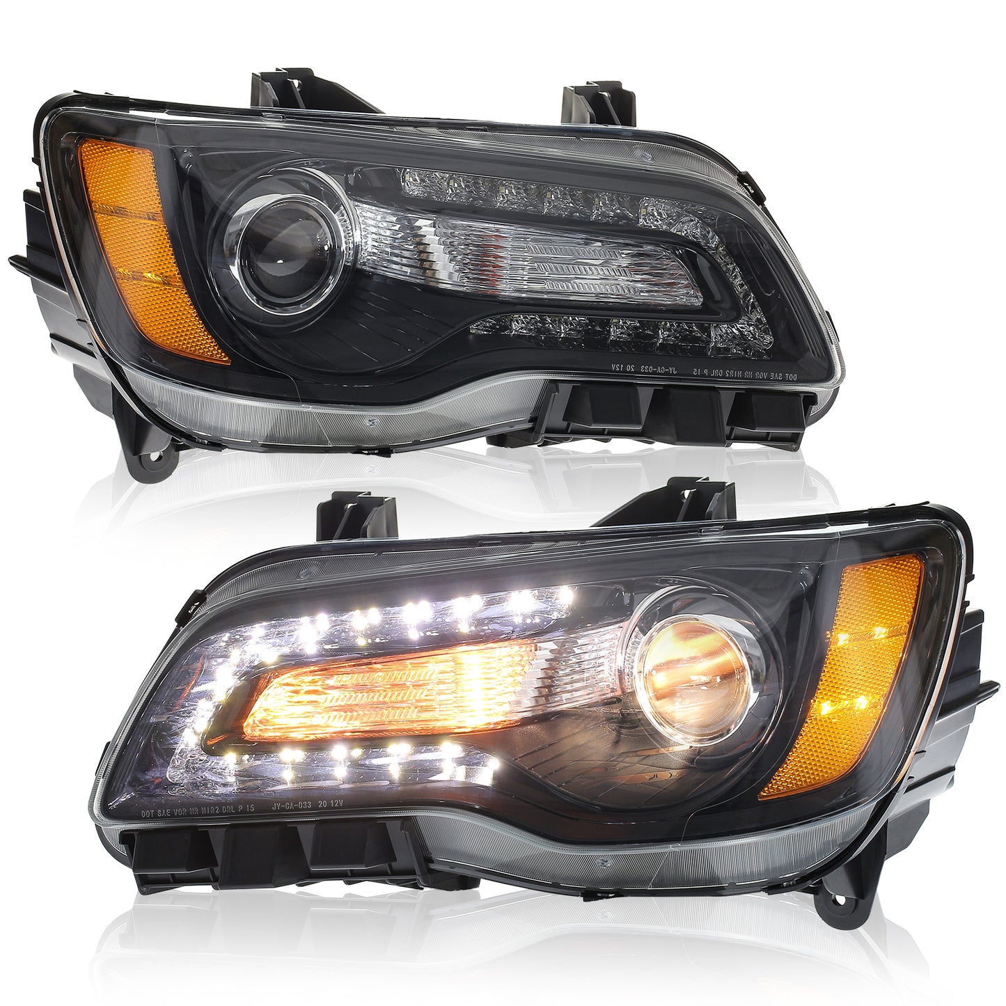 JOLUNG Full LED Headlights Assembly For Chrysler 300 2011-2014